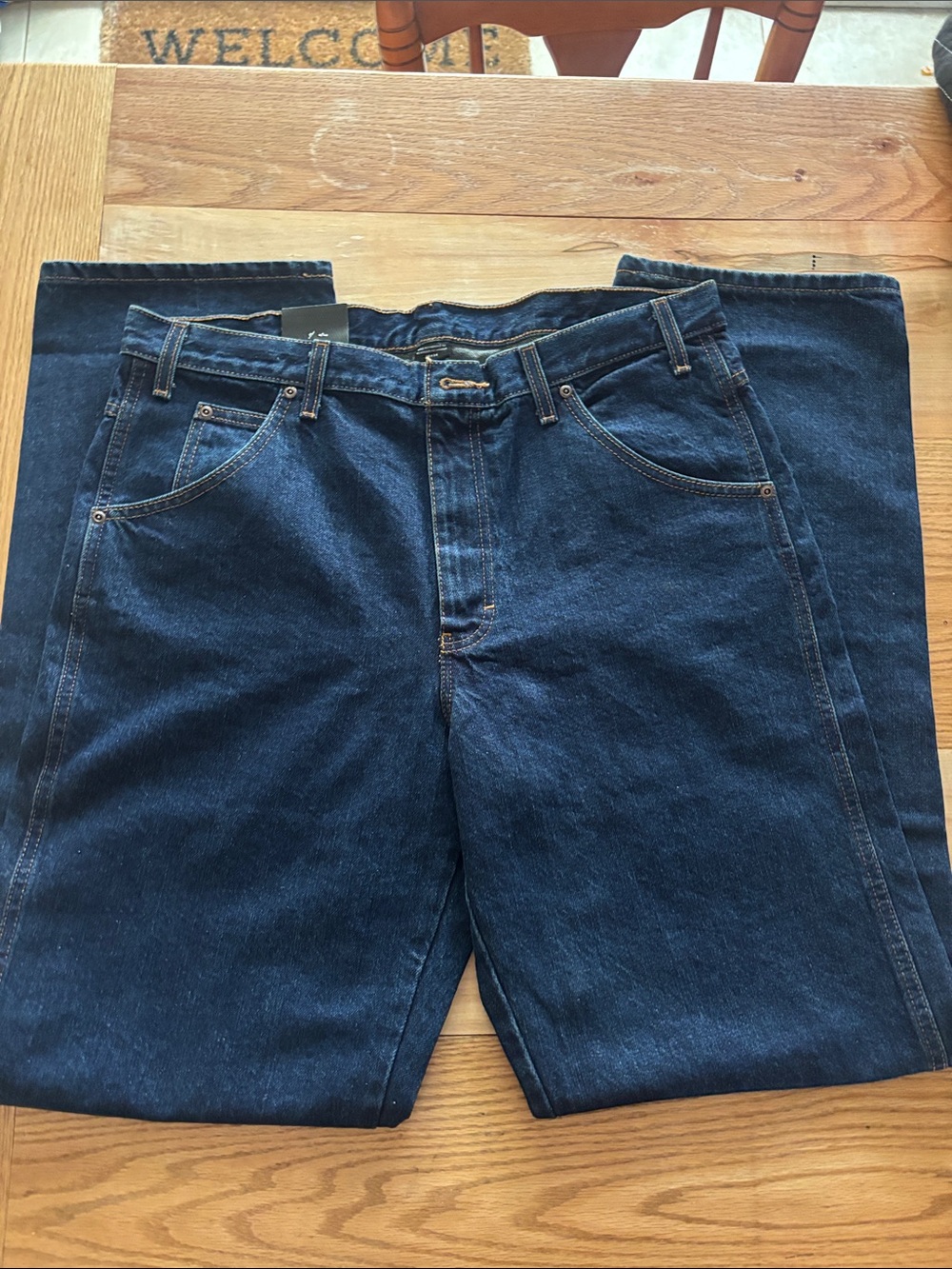 Dickies Men’s Straight Leg Jeans - Dark Blue Denim - Picture 5 of 7